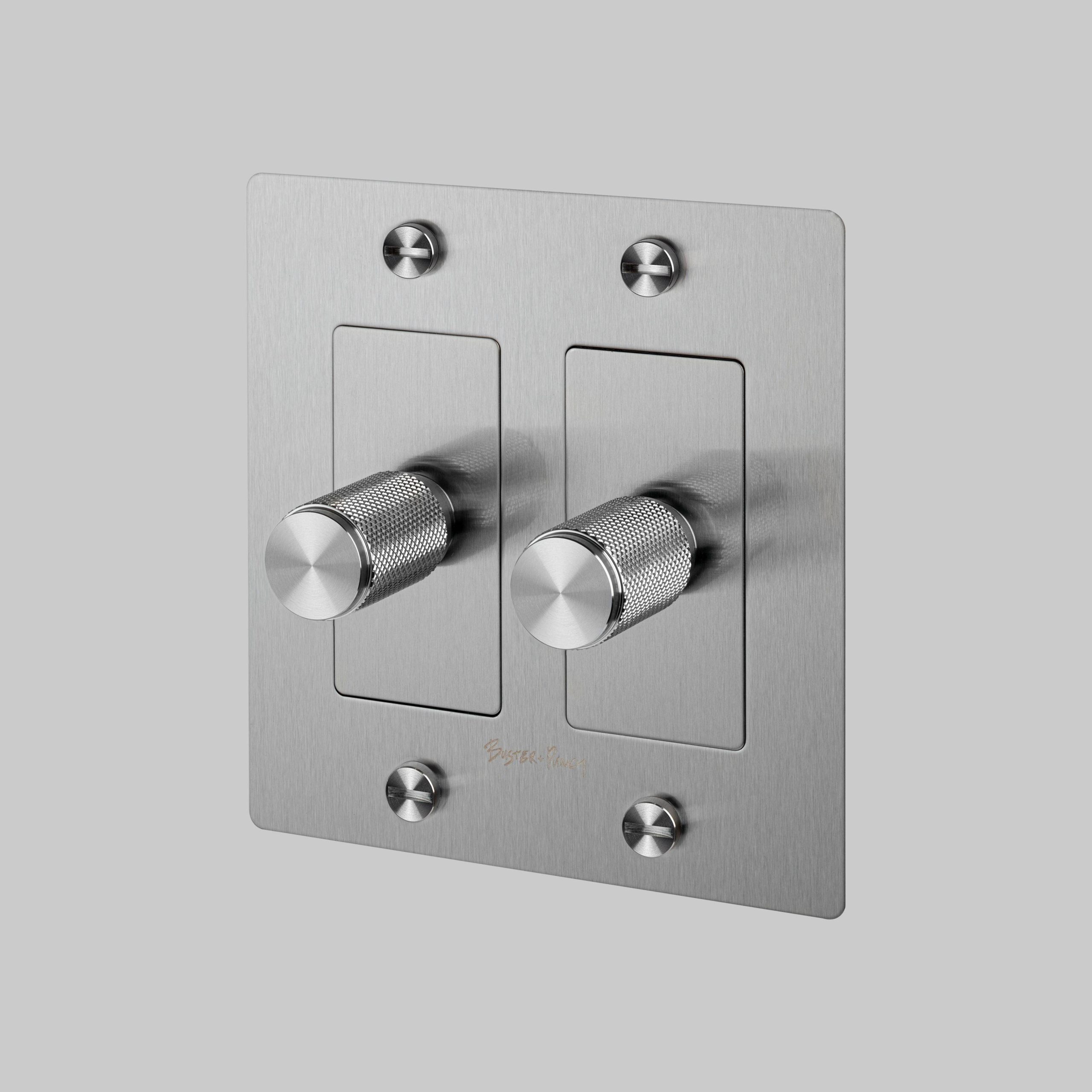 2G DIMMER / LED / CROSS / WITH LOGO / STEEL