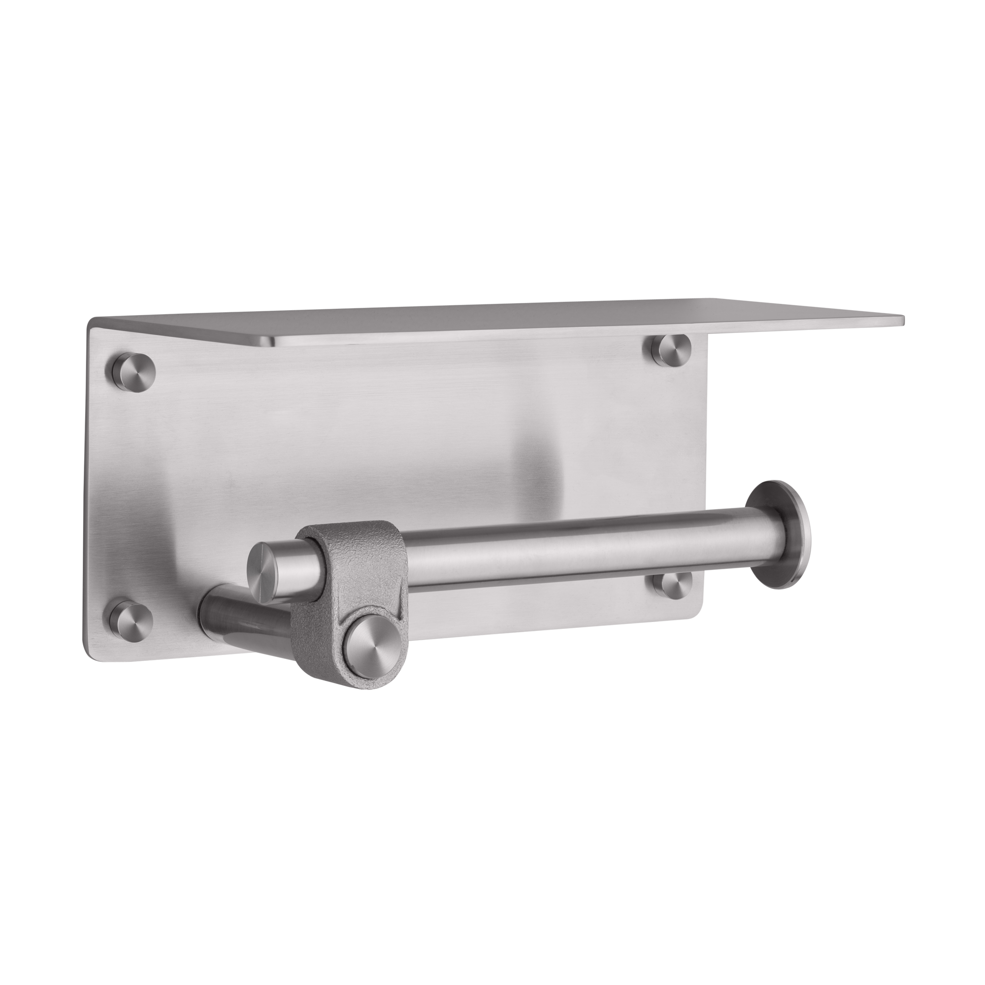 TOILET ROLL HOLDER / WITH SHELF / CAST / STEEL - Image 4