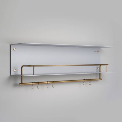 KITCHEN SHELF / HANGER / STONE / WITH LOGO / BRASS