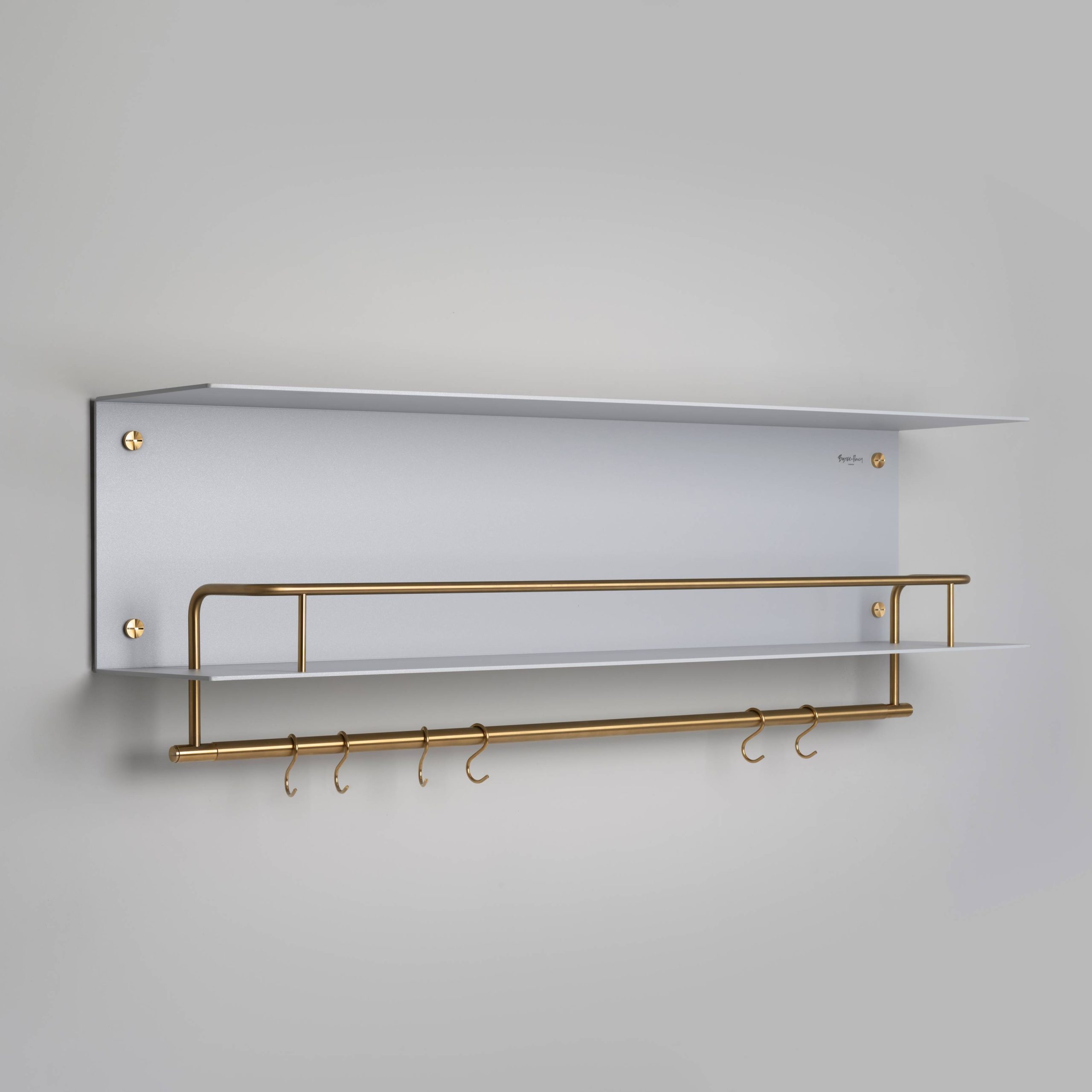 KITCHEN SHELF / HANGER / STONE / WITH LOGO / BRASS