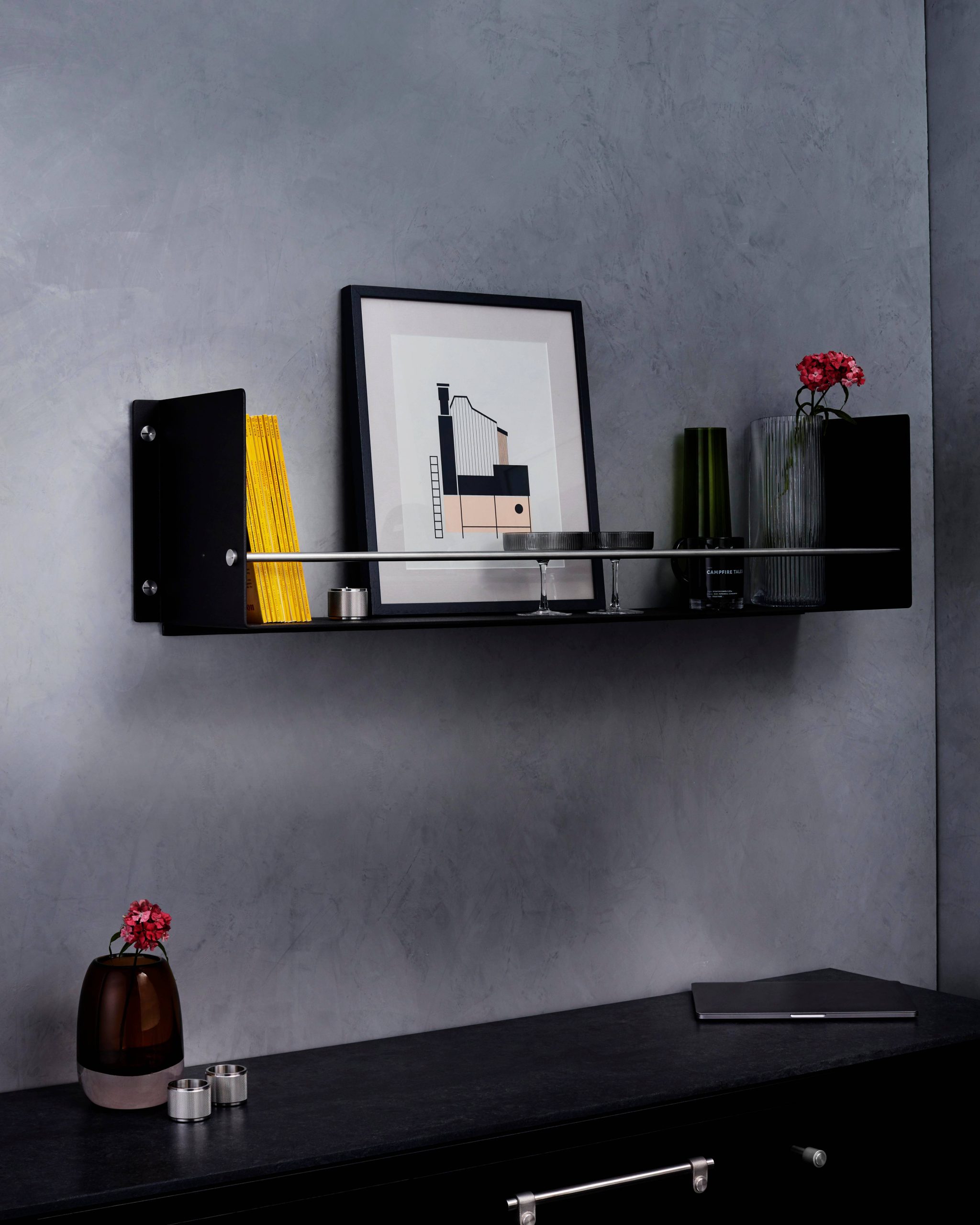 KITCHEN SHELF / GIRDER / BLACK / STEEL - Image 4
