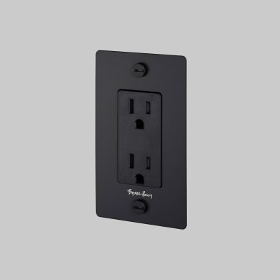 1G DUPLEX OUTLET / CROSS / WITH LOGO / BLACK
