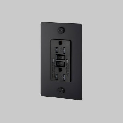 1G DUPLEX OUTLET / GFCI / CROSS / WITHOUT LOGO / BLACK