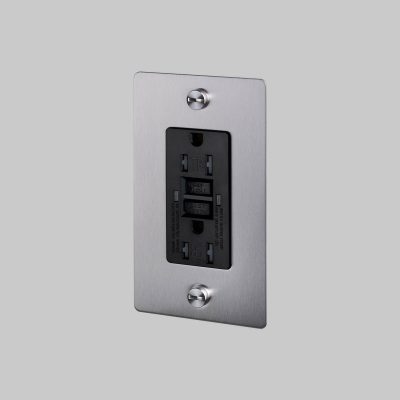 1G DUPLEX OUTLET / GFCI / CROSS / WITHOUT LOGO / STEEL
