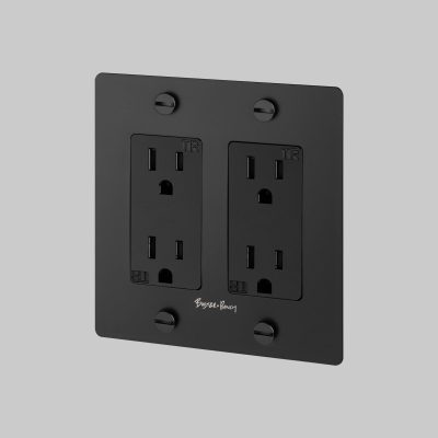2G DUPLEX OUTLET / CROSS / WITH LOGO / BLACK