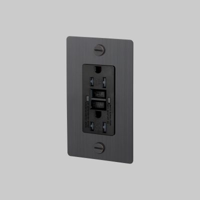 1G DUPLEX OUTLET / GFCI / CROSS / WITHOUT LOGO / SMOKED BRONZE