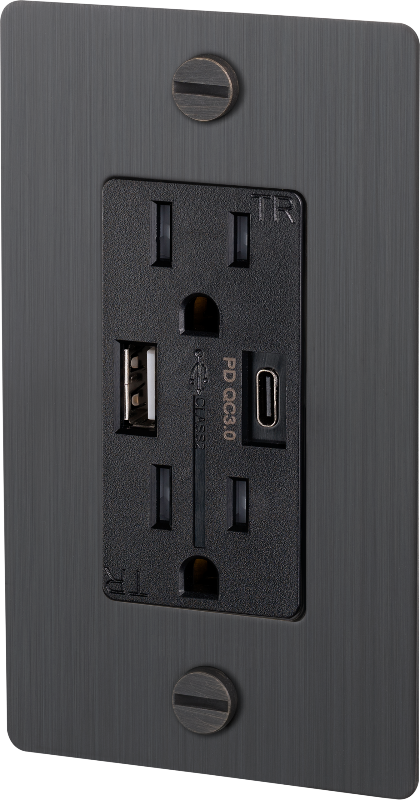 1G DUPLEX OUTLET / USB A + C / CROSS / WITHOUT LOGO / SMOKED BRONZE - Image 3