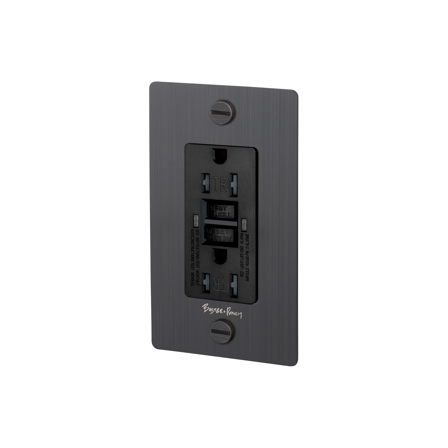 1G DUPLEX OUTLET / GFCI / CROSS / WITH LOGO / SMOKED BRONZE - Image 3