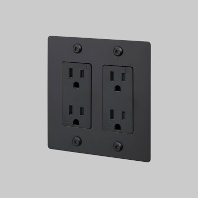 2G DUPLEX OUTLET / LINEAR / WITHOUT LOGO / BLACK
