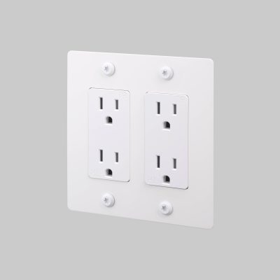 2G DUPLEX OUTLET / LINEAR / WITHOUT LOGO / WHITE