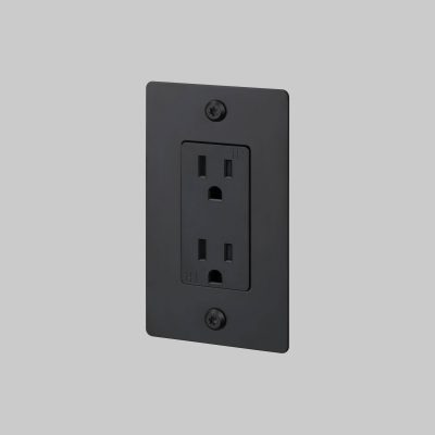 1G DUPLEX OUTLET / LINEAR / WITHOUT LOGO / BLACK