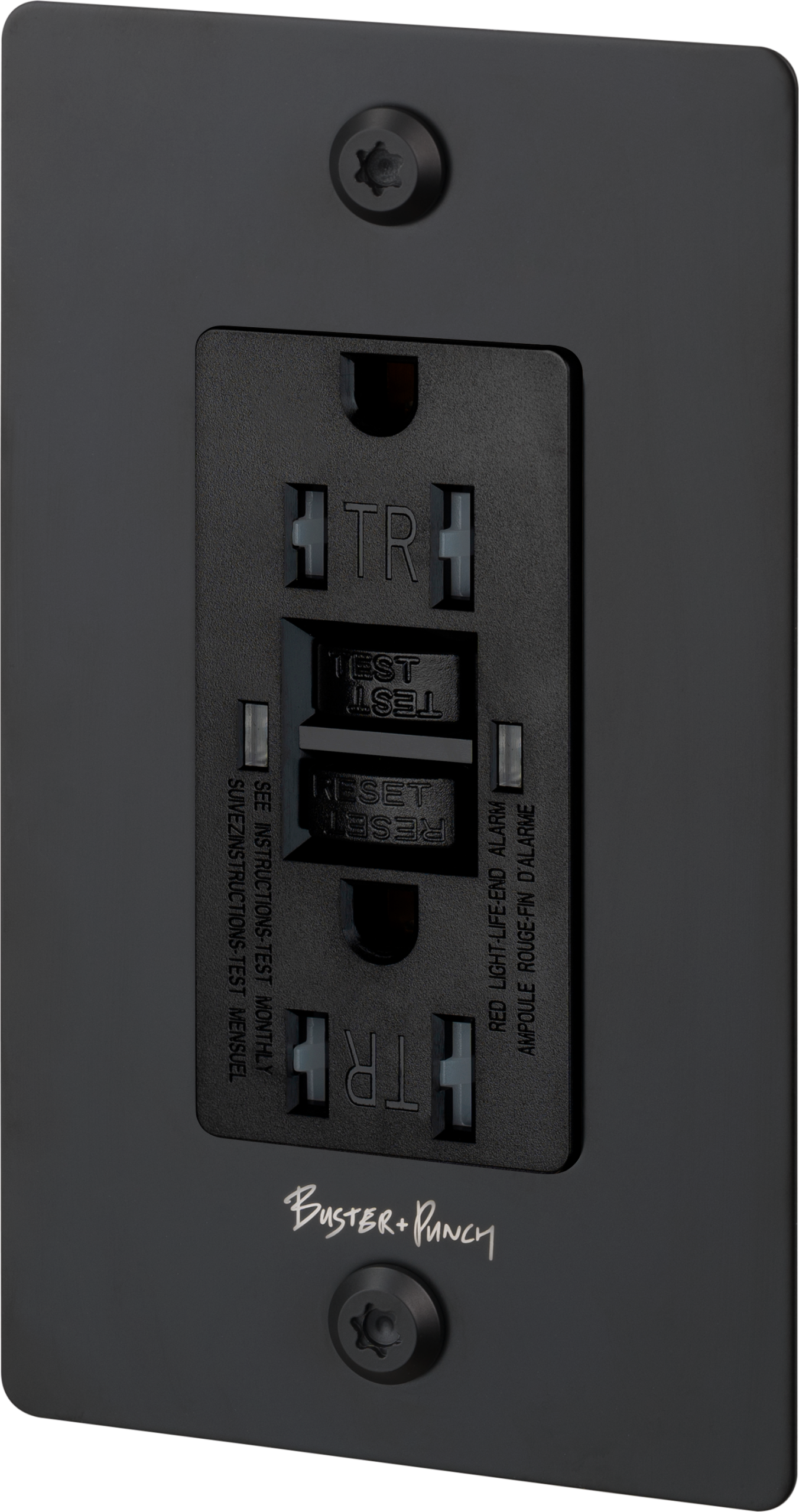1G DUPLEX OUTLET / GFCI / LINEAR / WITH LOGO / BLACK - Image 3