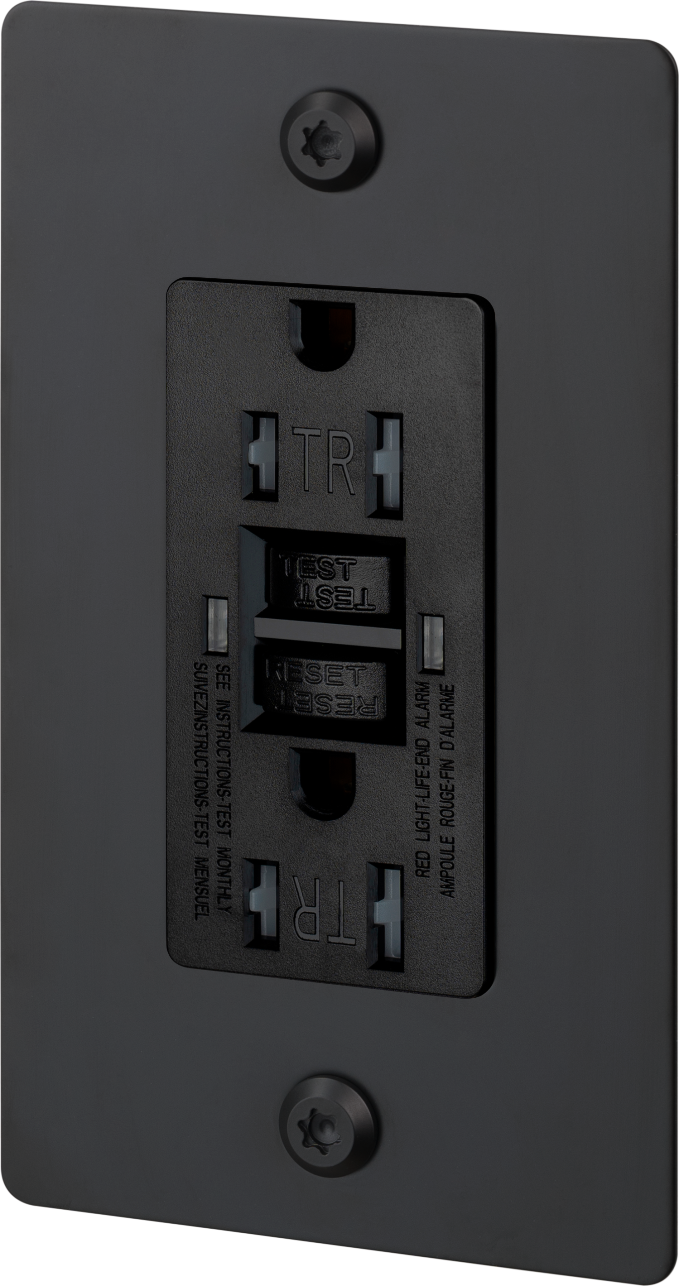 1G DUPLEX OUTLET / GFCI / LINEAR / WITHOUT LOGO / BLACK - Image 3