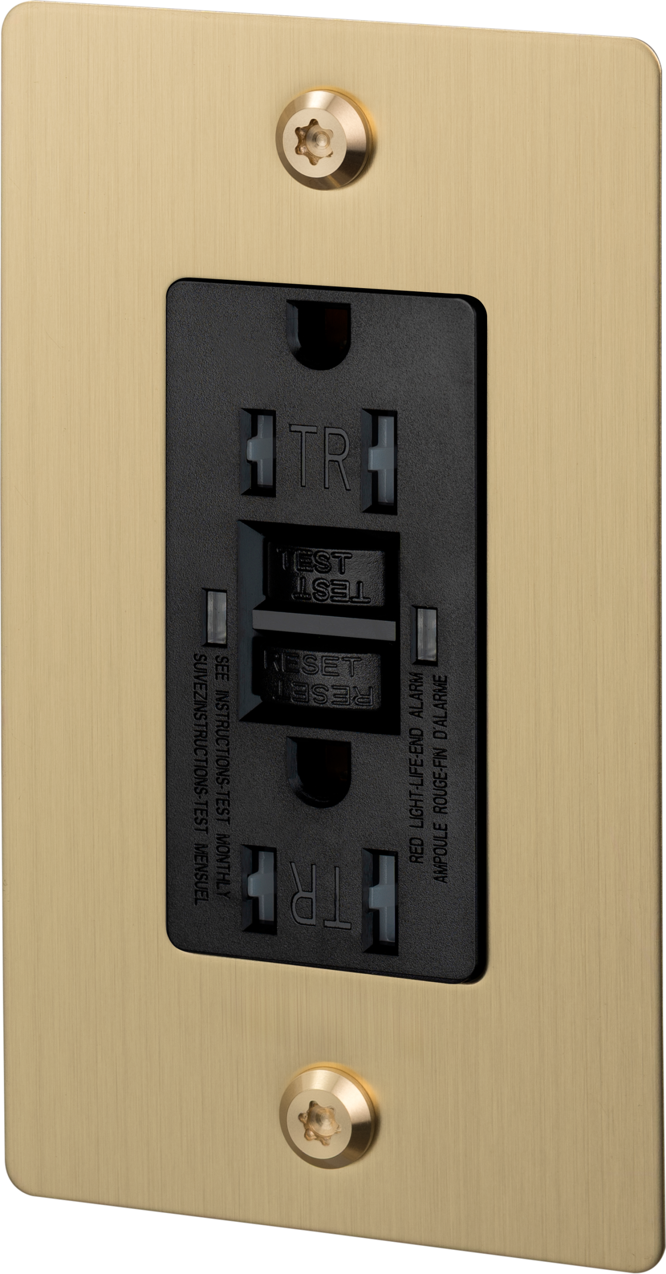 1G DUPLEX OUTLET / GFCI / LINEAR / WITHOUT LOGO / BRASS - Image 3