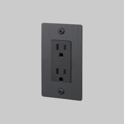 1G DUPLEX OUTLET / LINEAR / WITHOUT LOGO / SMOKED BRONZE