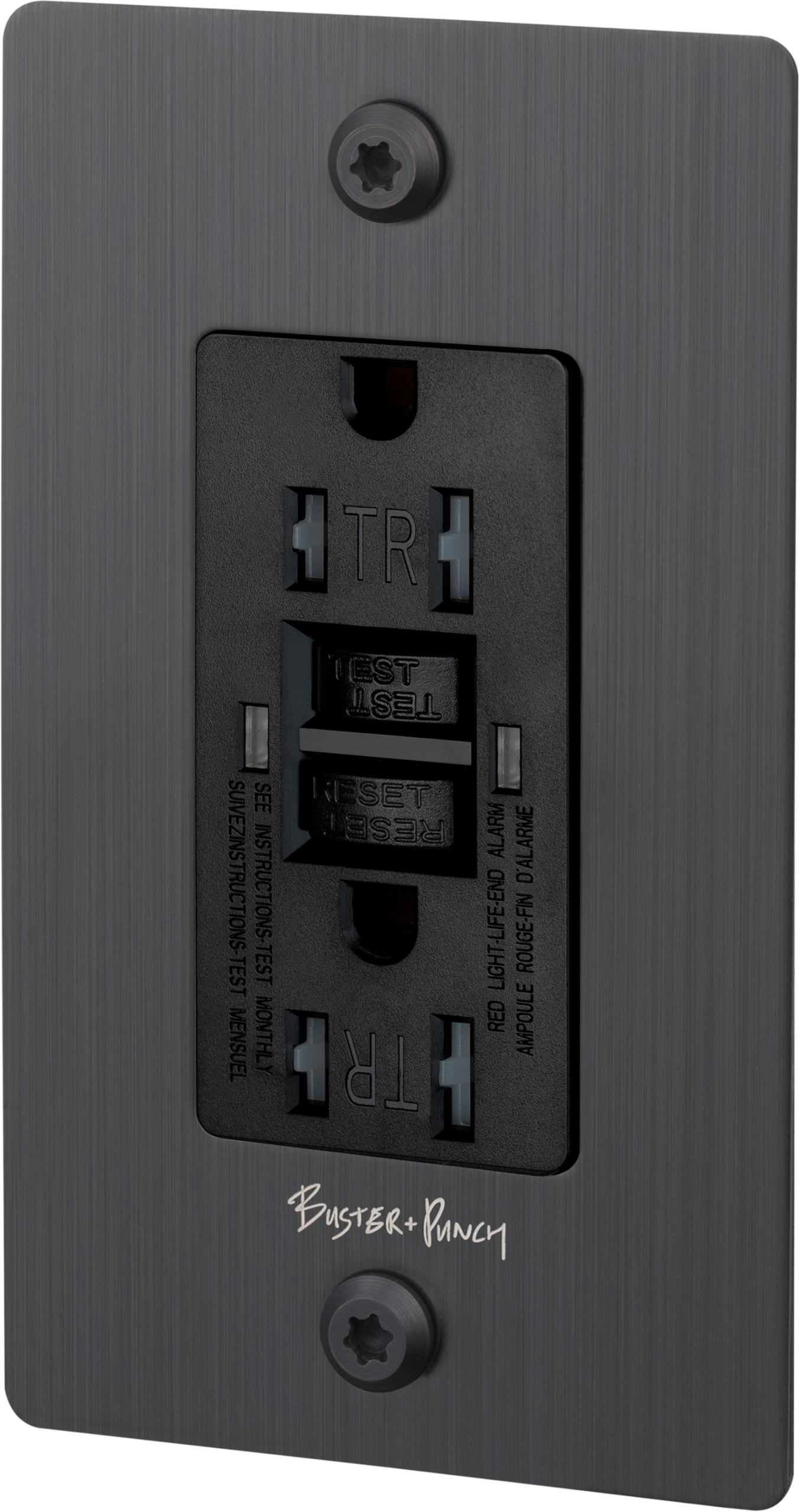1G DUPLEX OUTLET / GFCI / LINEAR / WITH LOGO / SMOKED BRONZE - Image 3