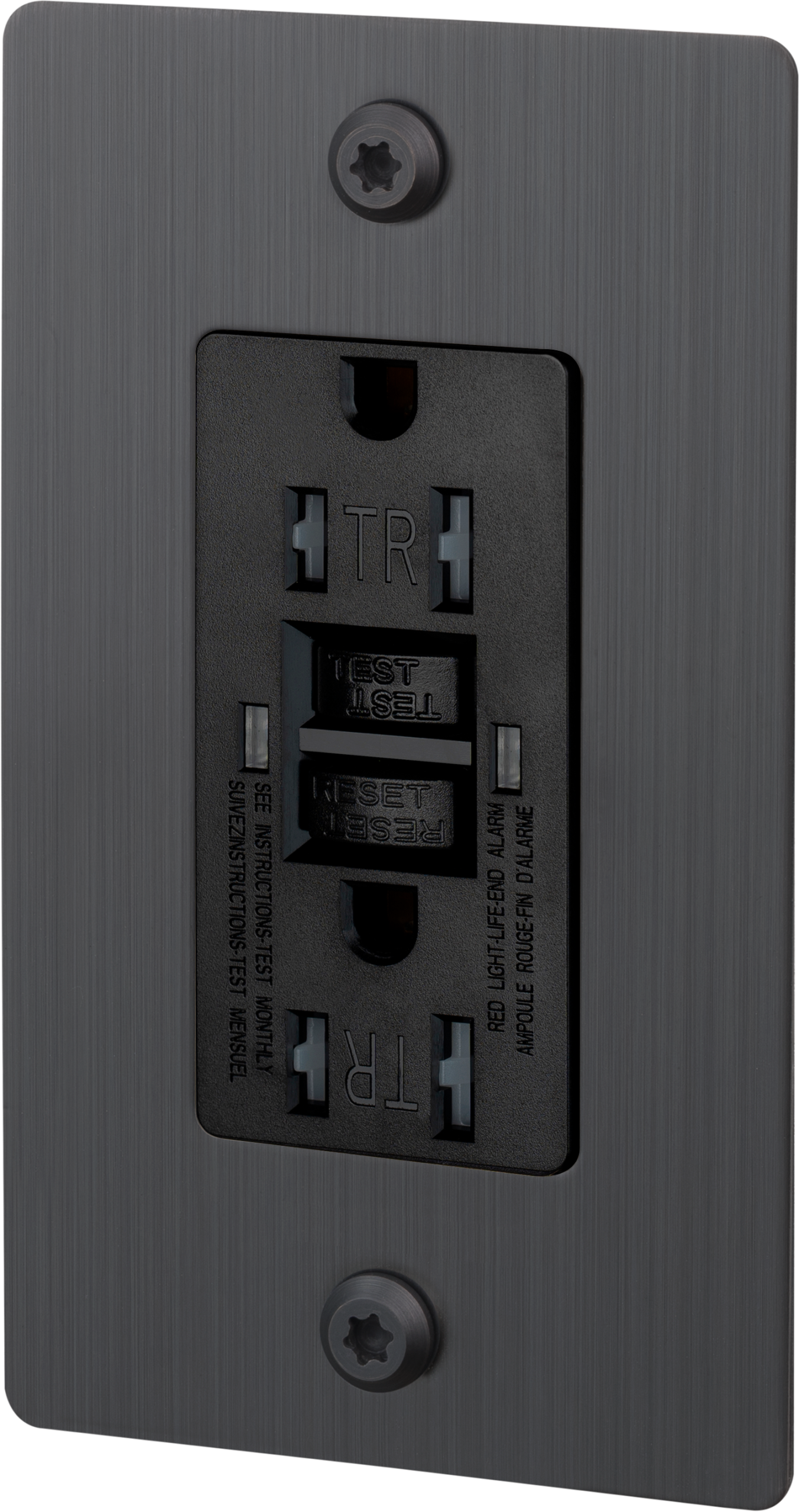 1G DUPLEX OUTLET / GFCI / LINEAR / WITHOUT LOGO / SMOKED BRONZE - Image 3