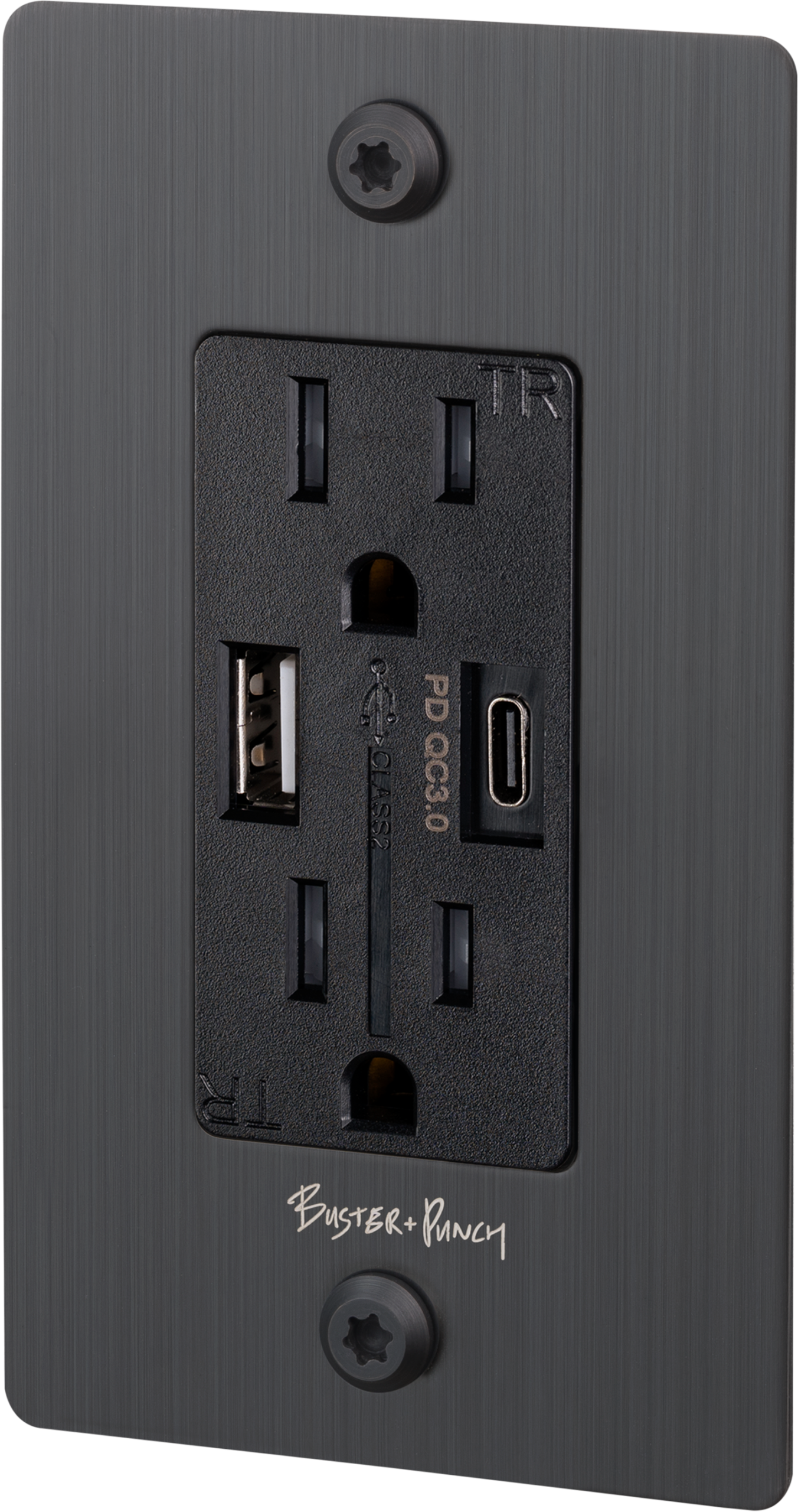 1G DUPLEX OUTLET / USB A + C / LINEAR / WITH LOGO / SMOKED BRONZE - Image 3