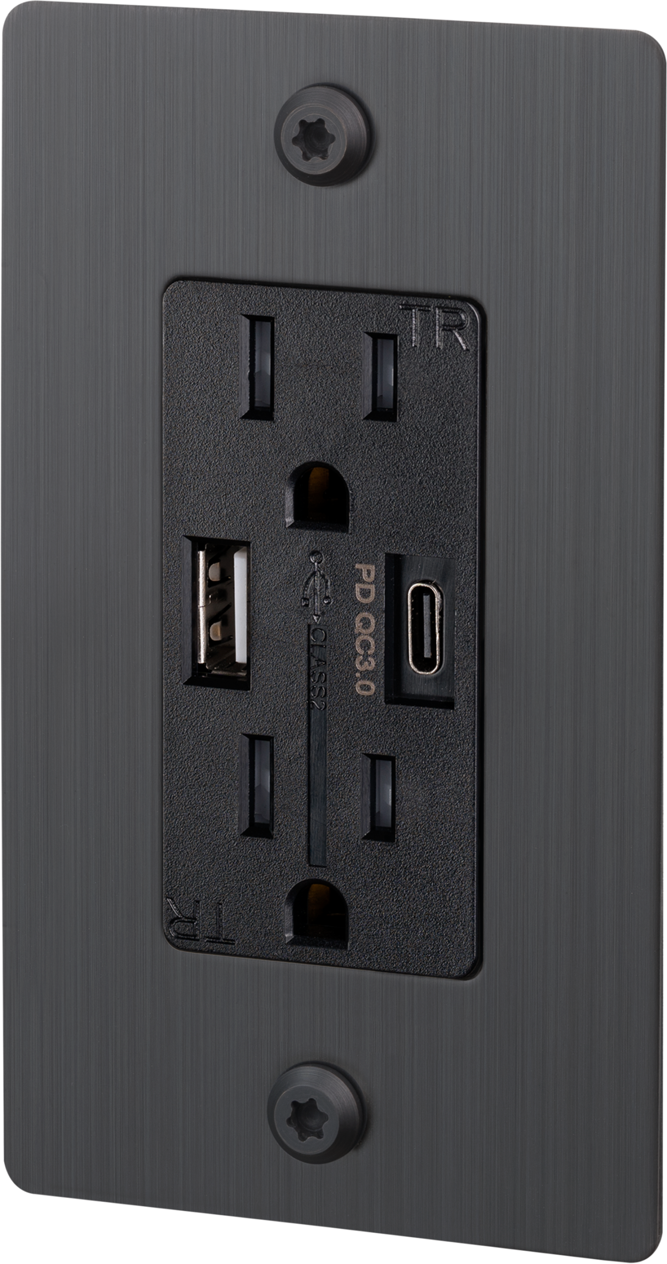 1G DUPLEX OUTLET / USB A + C / LINEAR / WITHOUT LOGO / SMOKED BRONZE - Image 3
