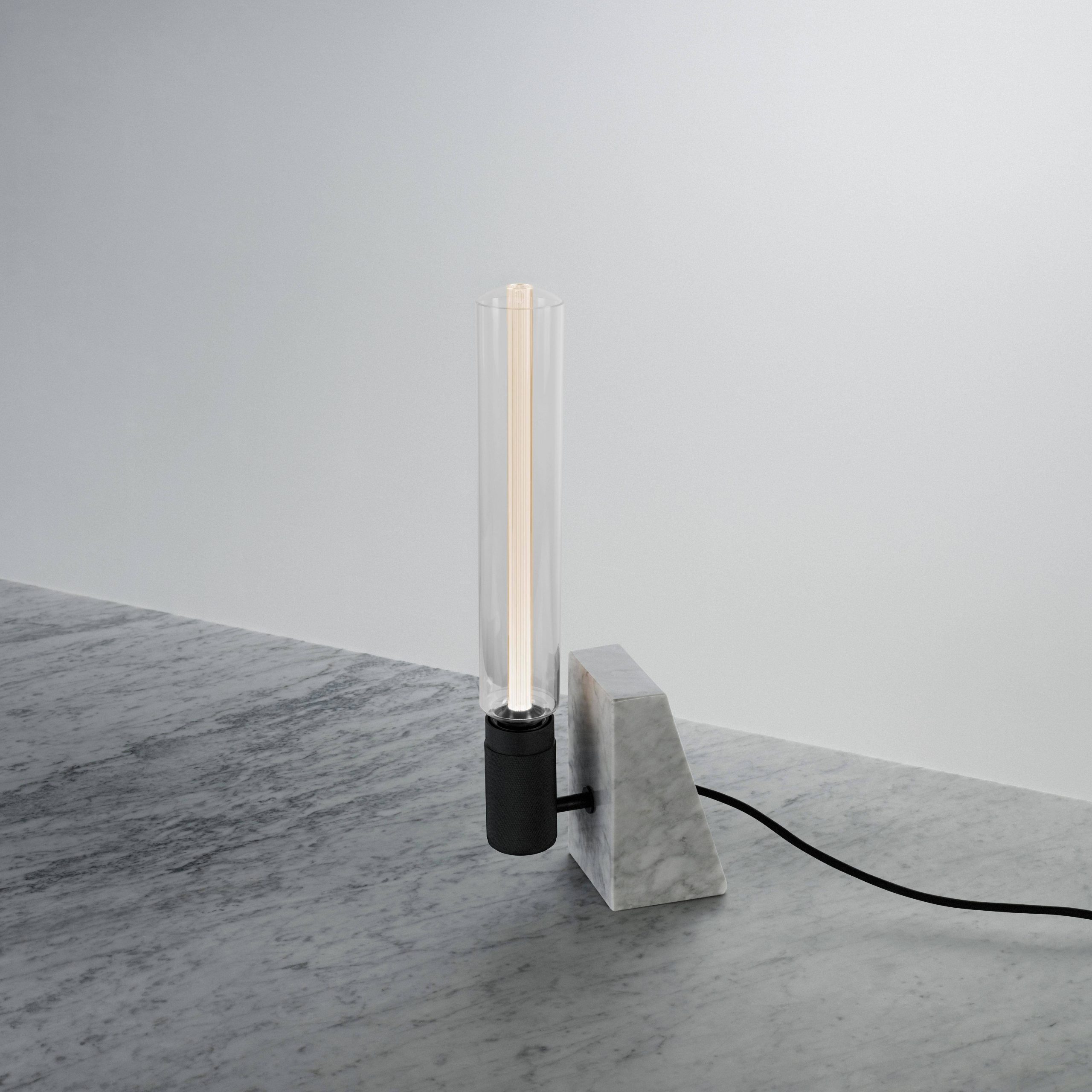 STONED TABLE LIGHT / CROSS / POLISHED WHITE MARBLE