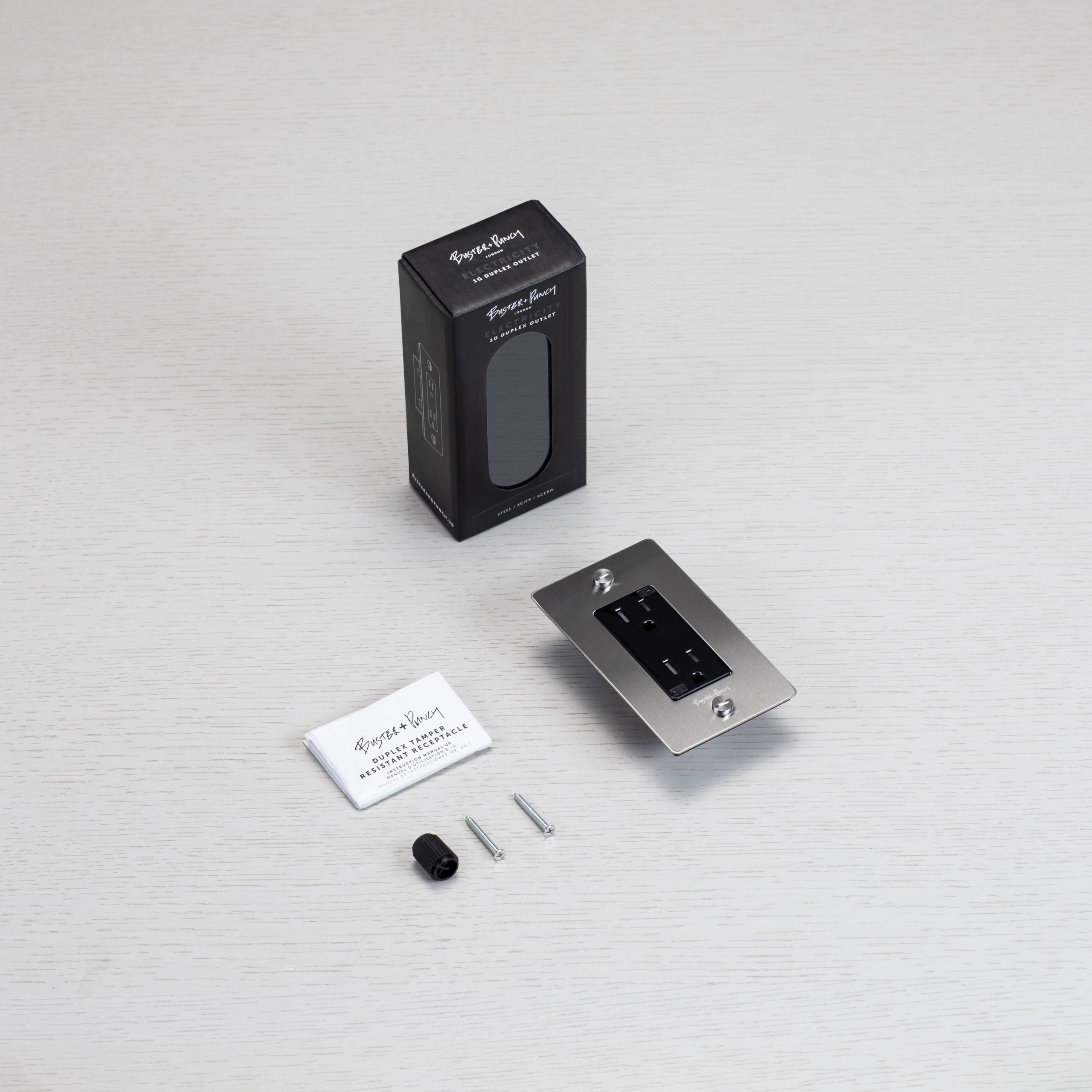 1G DUPLEX OUTLET / CROSS / WITHOUT LOGO / BLACK - Image 2