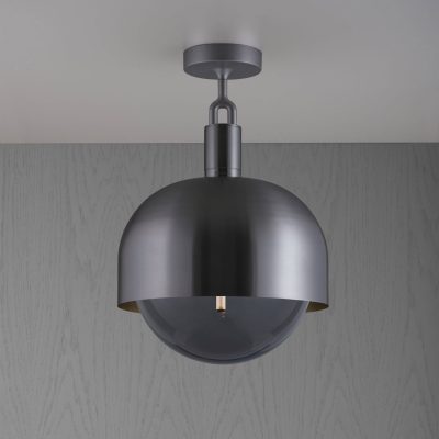 FORKED CEILING / LINEAR / SHADE / GLOBE / SMOKED / LARGE / GUN METAL