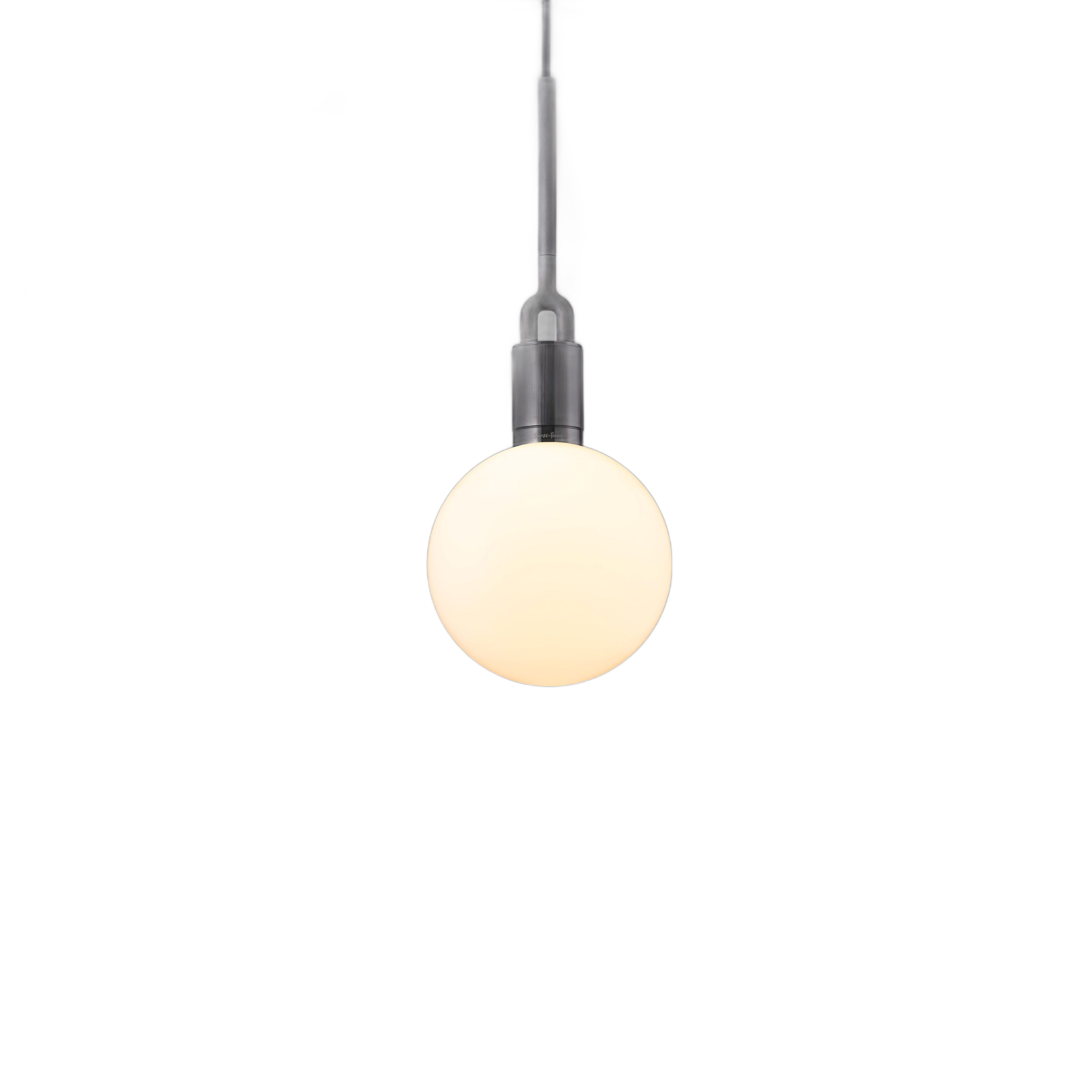 FORKED PENDANT / LINEAR / GLOBE / OPAL / MEDIUM / GUN METAL - Image 4
