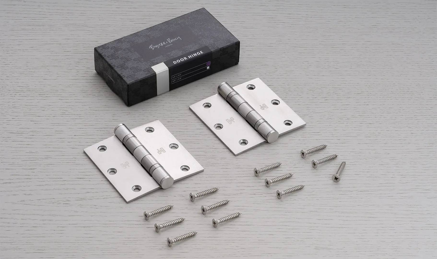 DOOR HINGE / SET OF 2 / 3.5 X 3.5 INCH / BRASS - Image 2