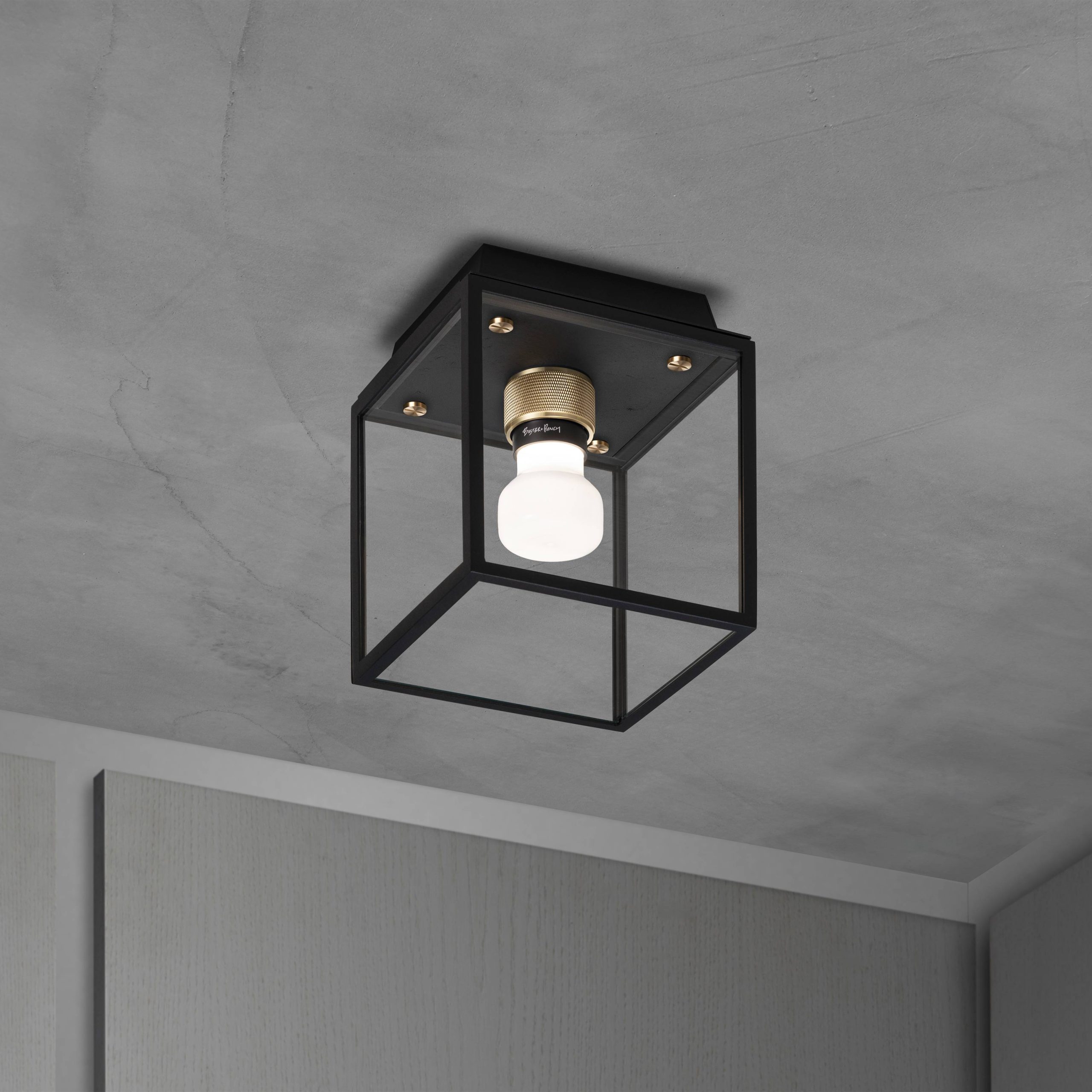 CAGED WET / CEILING / CROSS / SMALL / BLACK / BRASS