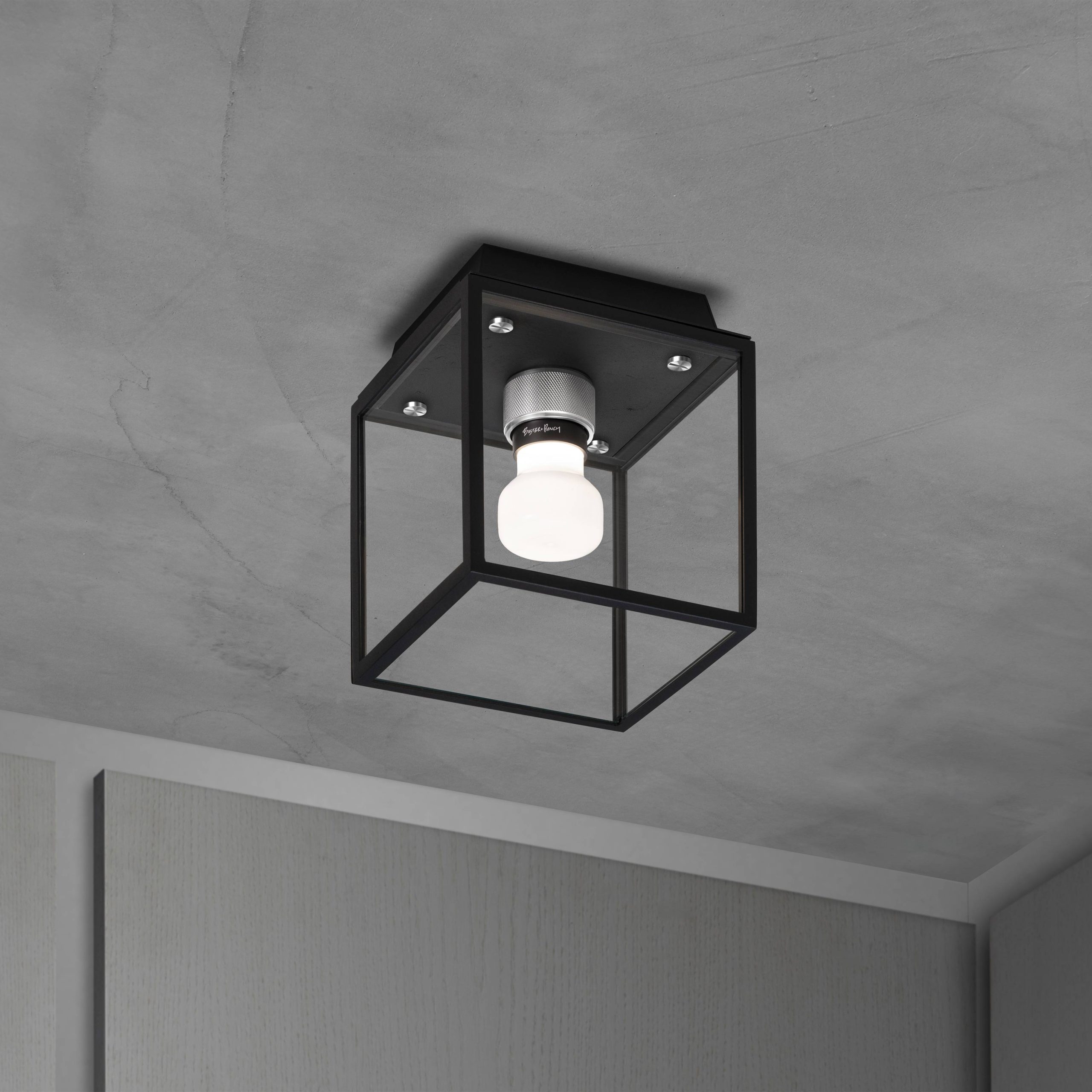 CAGED WET / CEILING / CROSS / SMALL / BLACK / STEEL