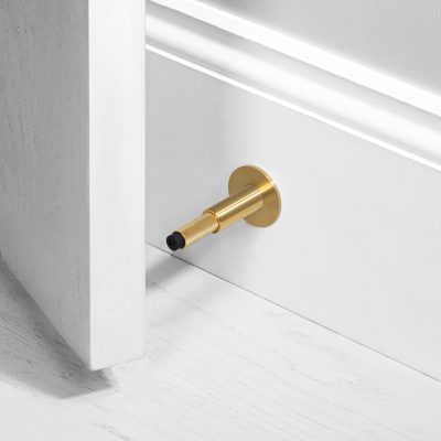 DOOR STOP / WALL / CROSS / BRASS