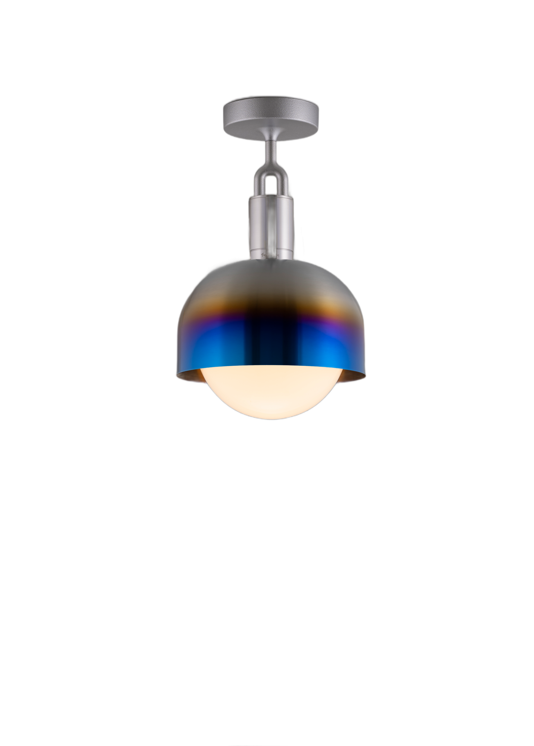 FORKED CEILING / LINEAR / SHADE / GLOBE / OPAL / MEDIUM / BURNT STEEL - Image 4