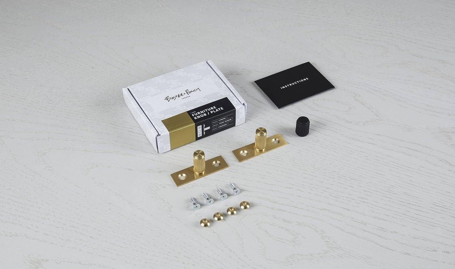 FURNITURE KNOB / PLATE / LINEAR / BRASS - Image 2