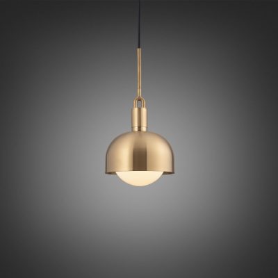 FORKED PENDANT / LINEAR / SHADE / GLOBE / OPAL / MEDIUM / BRASS