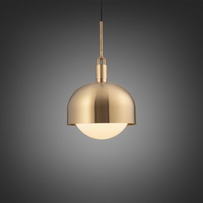 FORKED PENDANT / LINEAR / SHADE / GLOBE / OPAL / LARGE / BRASS
