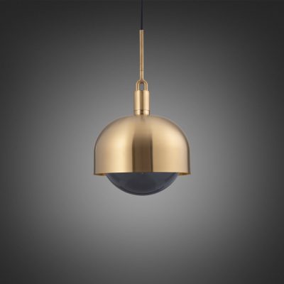 FORKED PENDANT / LINEAR / SHADE / GLOBE / SMOKED / LARGE / BRASS