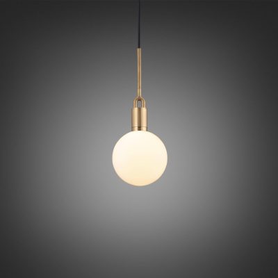 FORKED PENDANT / LINEAR / GLOBE / OPAL / MEDIUM / BRASS
