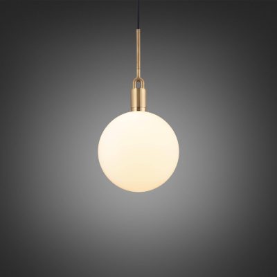 FORKED PENDANT / LINEAR / GLOBE / OPAL / LARGE / BRASS