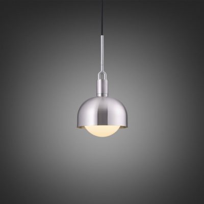 FORKED PENDANT / LINEAR / SHADE / GLOBE / OPAL / MEDIUM / STEEL