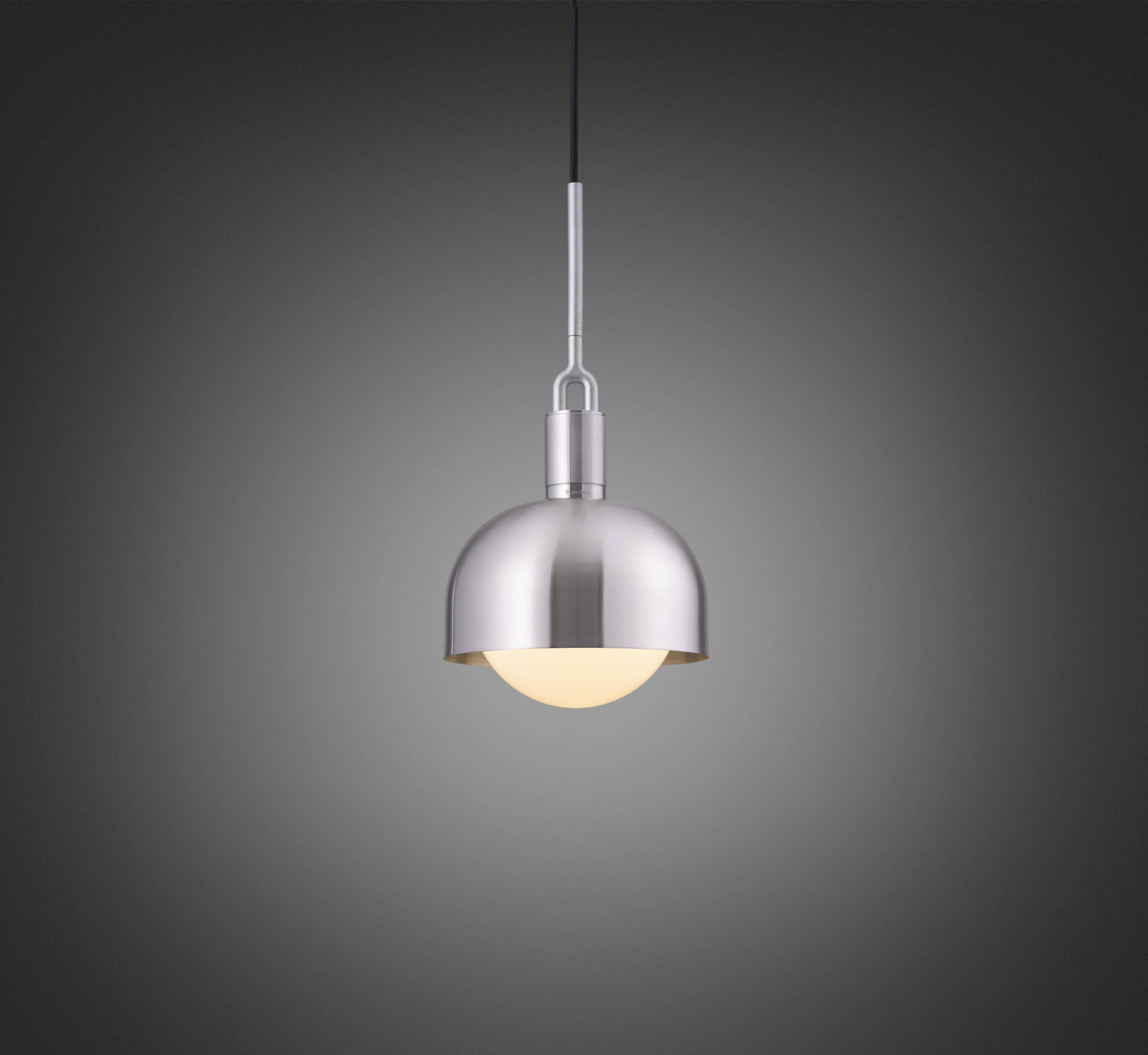 FORKED PENDANT / LINEAR / SHADE / GLOBE / OPAL / MEDIUM / STEEL