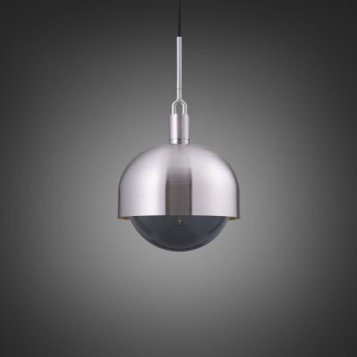 FORKED PENDANT / LINEAR / SHADE / GLOBE / SMOKED / LARGE / STEEL