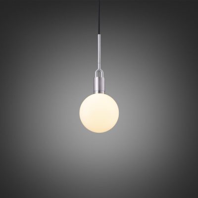 FORKED PENDANT / LINEAR / GLOBE / OPAL / MEDIUM / STEEL