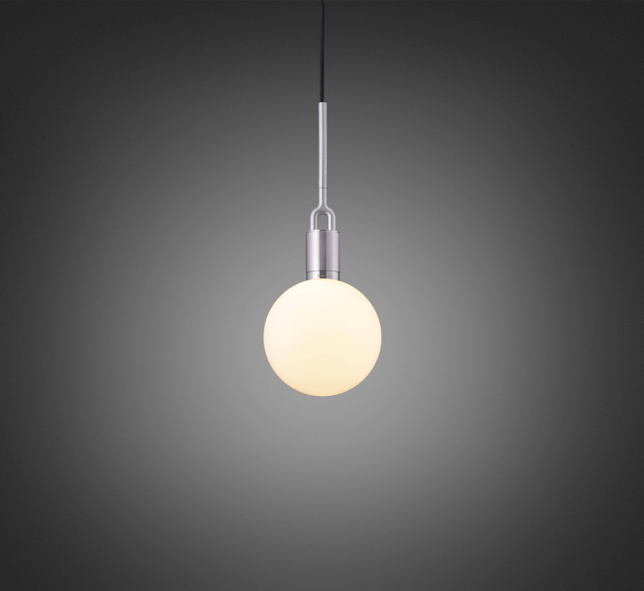 FORKED PENDANT / LINEAR / GLOBE / OPAL / MEDIUM / STEEL