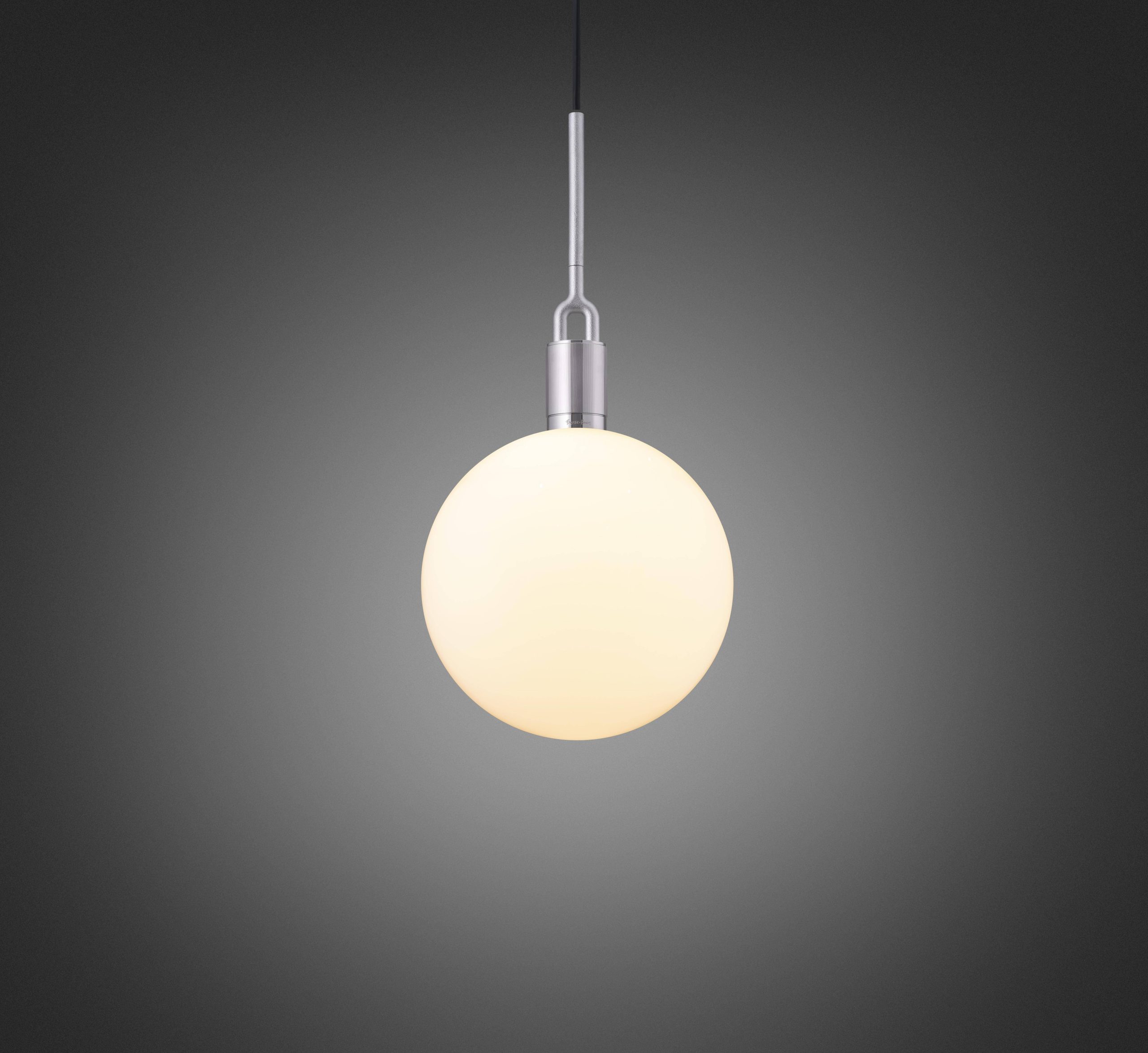 FORKED PENDANT / LINEAR / GLOBE / OPAL / LARGE / STEEL
