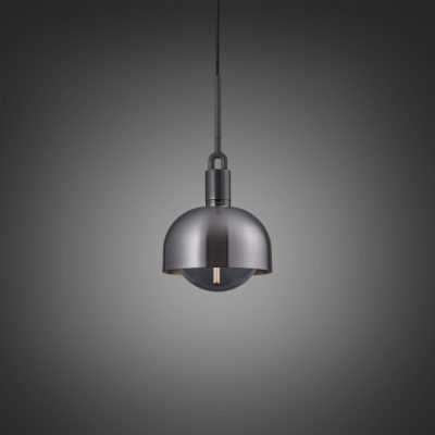 FORKED PENDANT / LINEAR / SHADE / GLOBE / SMOKED / MEDIUM / GUN METAL