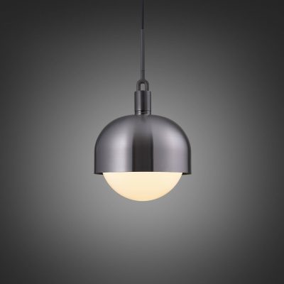 FORKED PENDANT / LINEAR / SHADE / GLOBE / OPAL / LARGE / GUN METAL