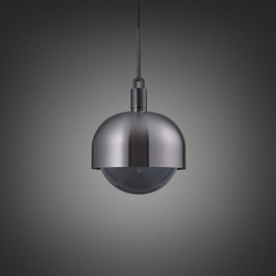 FORKED PENDANT / LINEAR / SHADE / GLOBE / SMOKED / LARGE / GUN METAL