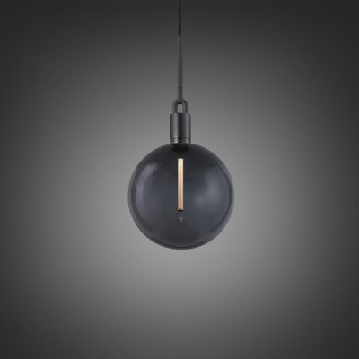 FORKED PENDANT / LINEAR / GLOBE / SMOKED / LARGE / GUN METAL