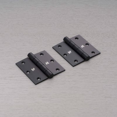 DOOR HINGE / SET OF 2 / 3.5 X 3.5 INCH / WELDERS BLACK