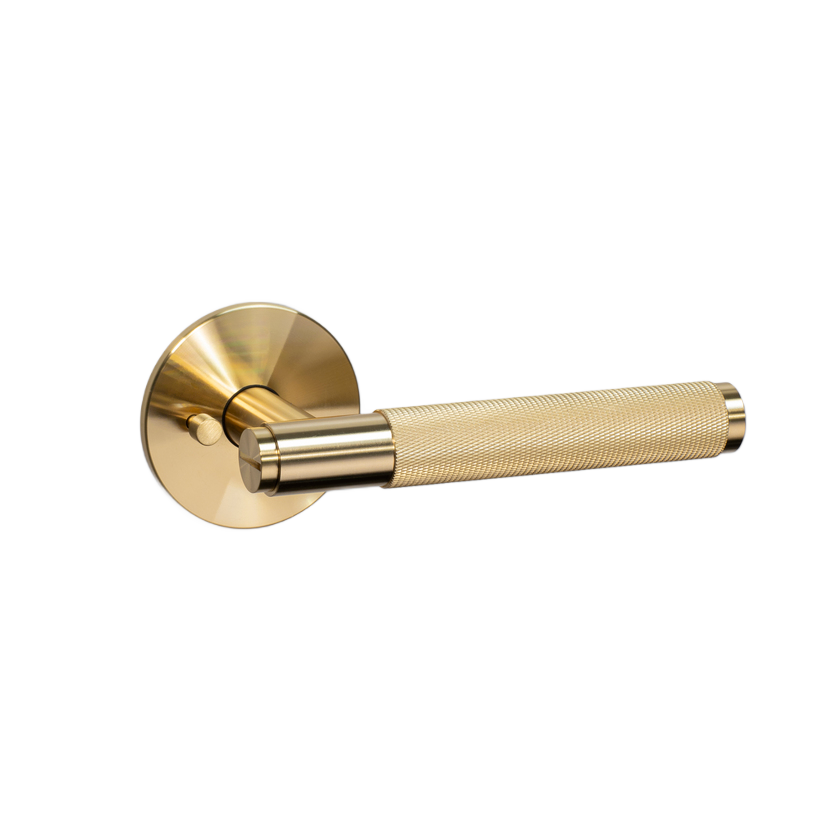 DOOR HANDLE SET / PRIVACY / CROSS / BRASS - Image 6